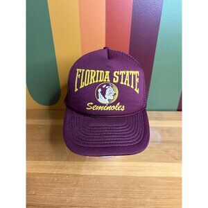 Vintage trucker hat baseball cap Florida state Seminole SnapBack mesh